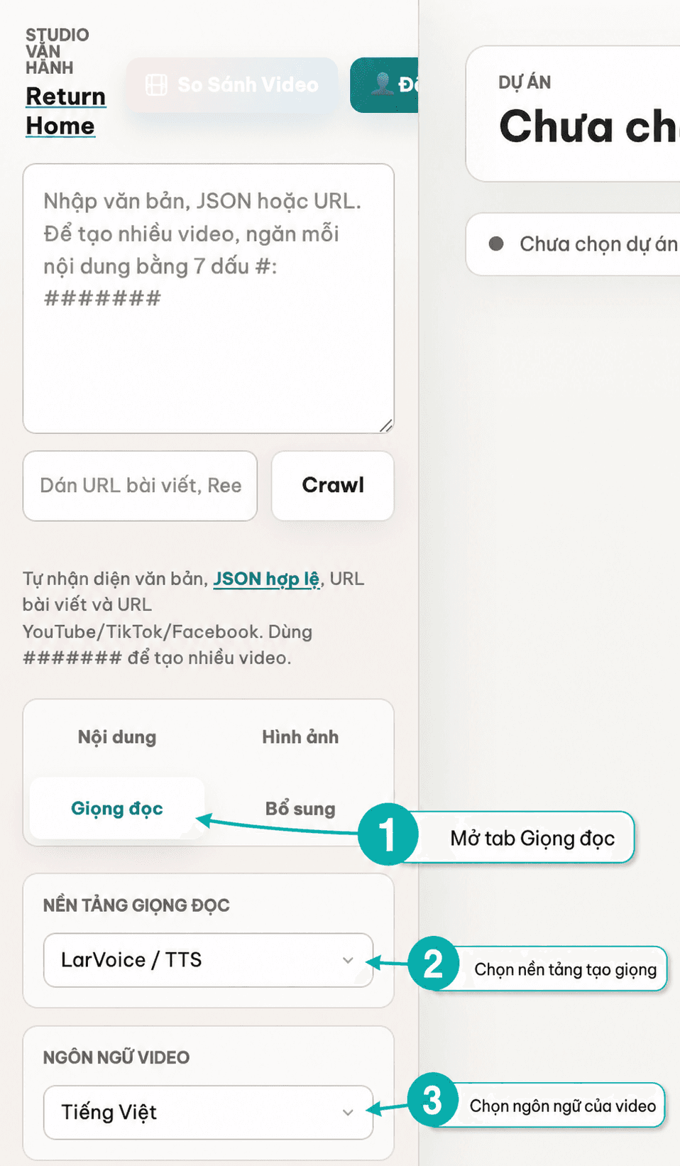 Hướng dẫn tab Giọng đọc của HTMLVideo