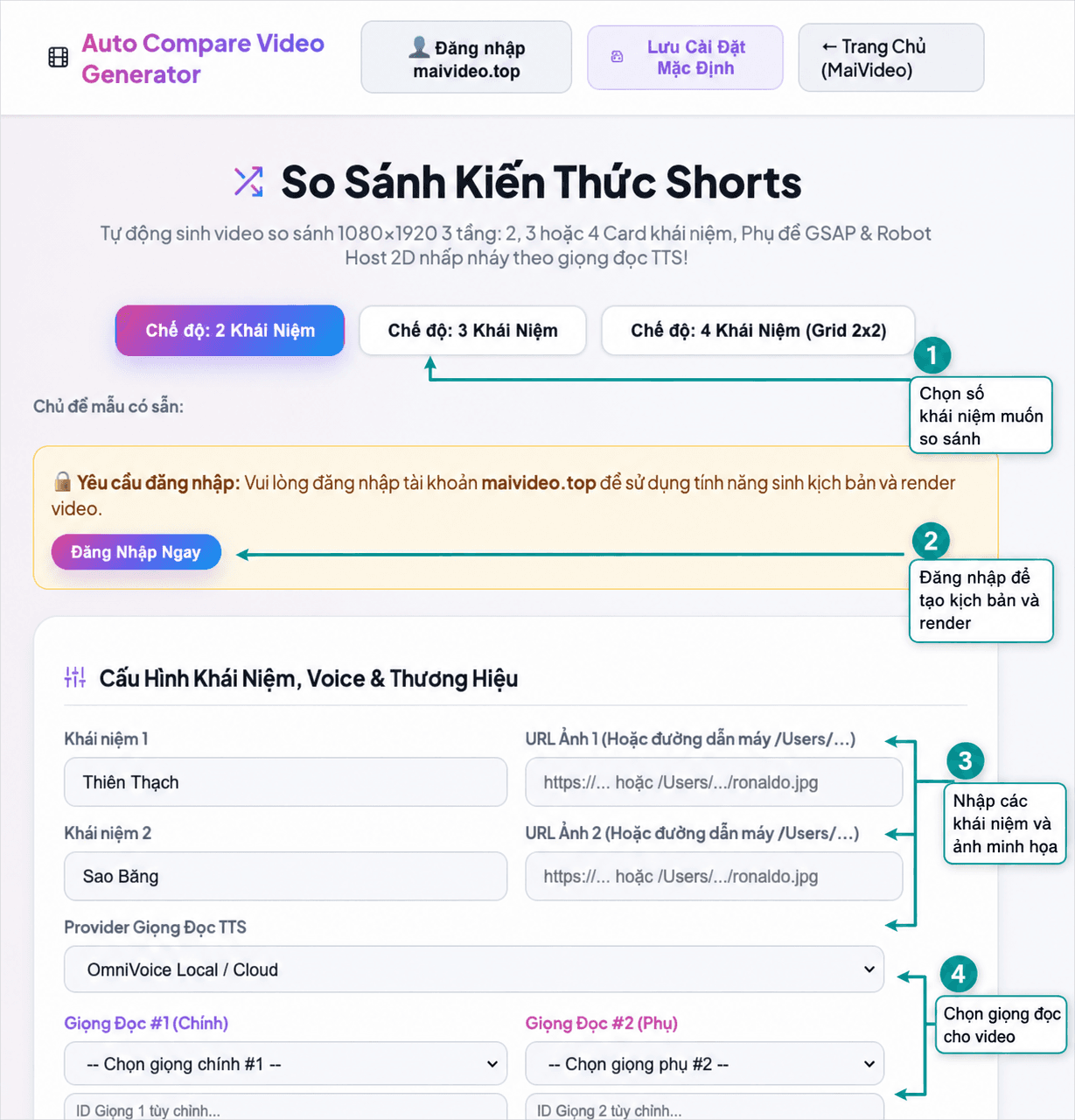 Hướng dẫn công cụ So sánh Kiến Thức Shorts